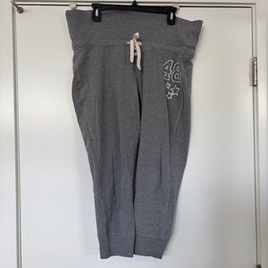 H&M Gray Sweatpants Joggerwith Drawstring and Star Detail Size Large